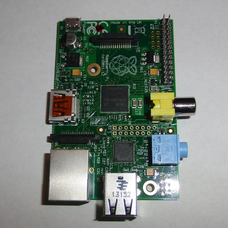 Raspberry Pi vista desde arriba